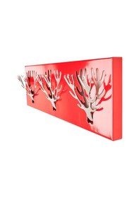 Resim Ahcetechelektrik Duvar Portmanto, 3 Kanca, Geyik Boynuzu, Kırmızı, Kırmızı 