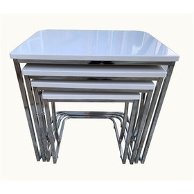 Resim 4'Lü C Zigon Sehpa Tekerli (Koltuk Altına Girebilen Model) 