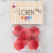 Resim Loren Crafts 8'li Düğme Kırmızı - 1128 
