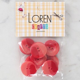 Resim Loren Crafts 8'li Düğme Kırmızı - 1128 