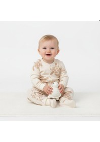 Resim Kaplumbağa Desenli Önü Çıtçıtlı Bebek Pijama Takım Bej 