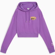 Resim PUMA TEAM Kadın Cropped Kapüşonlu SWEATSHIRT 