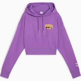 Resim PUMA TEAM Kadın Cropped Kapüşonlu SWEATSHIRT 