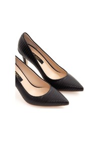 Resim Tamer Tanca Kadın Hakiki Deri Siyah Stiletto Ayakkabı 22 5205 Bn Ayk Sıyah 01 Siyah 