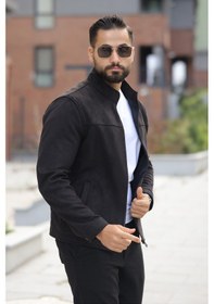 Resim Basic Baharlık Süet Ceket - Sade Ve Şık Stil Siyah Süet 