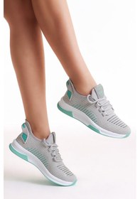 Resim Tonny Black Poli Taban Tekstil Kumaş Bağcıklı Gri Spor Ayakkabı Tbqnl-0 Gri | Unisex 