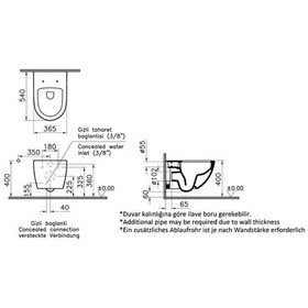 Resim 7748b083-0559 VitrA Sento Rim-ex Kanalsız Asma Klozet, Mat Siyah 