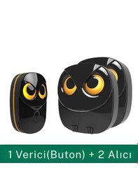 Resim Techtic Kablosuz 2alıcı 1buton Kapı Zili Işıklı Baykuş 35 Melodi 