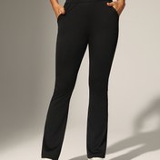 Resim Kadınların Yüksek Beli Flare Pantolonları - Esnek, Rahat ve Şık Tüm Mevsimler İçin, Rahat Spor Stili, Siyah, Tüm Mevsim Giyim, Yüksek Bel Tayt 