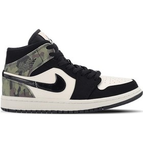 Resim Nike Wmns Aır Jordan 1 Mıd Camo Sneaker Kadın Ayakkabı Siyah / Kamuflaj Cw5490-n001c Siyah 