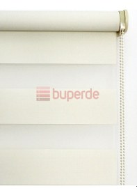 Resim Buperde Ekru (Açık Krem) Eko Zebra Stor Perde 