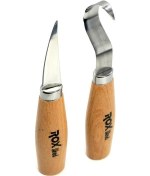 Resim Rox Wood 4505 Ahşap Kaşık Kuksa Oyma Bıçak Seti 2 Parça 
