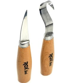 Resim Rox Wood 4505 Ahşap Kaşık Kuksa Oyma Bıçak Seti 2 Parça 