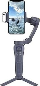 Resim Komdndht F12 3 Eksenli El Gimbal Smartphone Sabitleyici Cep Telefonu Selfie Sopa Telefon Vlog Anti Shake Video Kayıt 