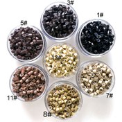 Resim 200 adet 5mm*3mm*3mm Silikon Mikro Bağlantı Tüpü Halkası Peruk Saç Uzatma İçin Kaplı Boncuk Salon Araçları 8 Renk 