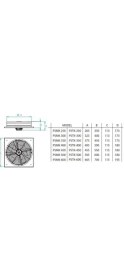 Resim Fanex Pstk 450 (5600M³/H) Kare Sanayi Aspiratörü 380V 