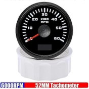Resim 52mm Su Geçirmez Takometre 3k-8k Rpm Kırmızı Işık Evrensel Uyumlu Benzin/dizel Araç Göstergesi 6000 Rpm Bb. 