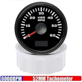 Resim 52mm Su Geçirmez Takometre 3k-8k Rpm Kırmızı Işık Evrensel Uyumlu Benzin/dizel Araç Göstergesi 6000 Rpm Bb. 