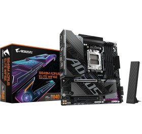 Resim Gıgabyte B840m Aorus Elıte Wıfı6e Lga1851 Ddr5 7200mhz Oc Pcıe 5.0 M.2 Nvme Wifi 6e 2.5gbe Lan Matx Anakart 