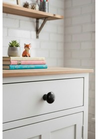 Resim Siyah Plastik Mantar Düğme Mobilya Kulpu - Tek Vidalı - Dolap Ve Çekmece Kulpu Siyah 