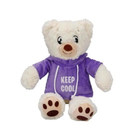 Resim Kapşonlu Peluş Ayı 30 Cm. Mor 