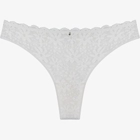 Resim Penti Kırık Beyaz Lace Dantel Tanga Külot 