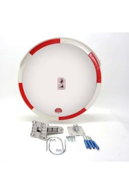 Resim İleri Trafik Trafik Güvenlik Aynası 80 cm Kırmızı-Beyaz ve 2.5 m Galvaniz Flanşlı Direk Set 