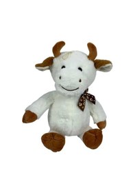 Resim Sevimli Peluş İnek Hediyelik Uyku Arkadaşı 40 Cm Kahverengi 