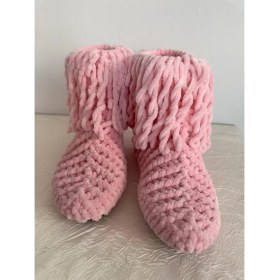 Resim Merut Style El Örgüsü Kadife Ip Püsküllü Ev Botu Panduf 