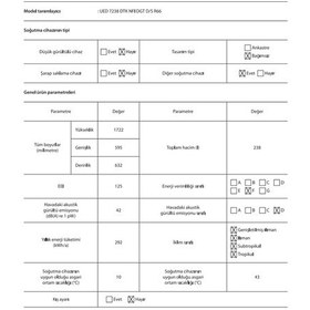 Resim Uğur UED 7238 DTK NFI DGT D/S R66 238 L 7 Çekmeceli Dikey Derin Dondurucu 