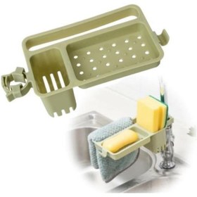 Resim sinerjim Musluğa Takılan Sünger Havlu Askılı Sabun Hazneli mutfak Banyo Lavabo Düzenleyici Organizer 