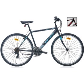Resim Carraro Active 280 28 Jant V Fren Şehir Bisikleti (Mat Siyah-Koyu Gri-Kırmızı) 