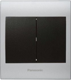 Resim Viko Panasonic Thea Blu İkili Anahtar, Çerçeve Chrome Matt+beyaz, Kapak Siyah 