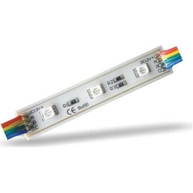 Resim Modül Led Lensli 3 Çipli Renkli Kasa Rgb 
