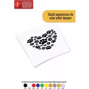 Resim Patilerden Kalp - Araç, Oto, Laptop, Duvar Uyumlu Sticker 50*50 cm 