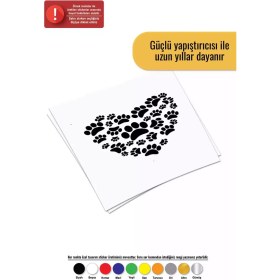 Resim Patilerden Kalp - Araç, Oto, Laptop, Duvar Uyumlu Sticker 50*50 cm 