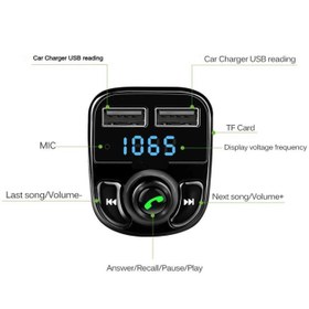 Resim Carx8 Bluetooth Araç Kiti Fm Transmitter 