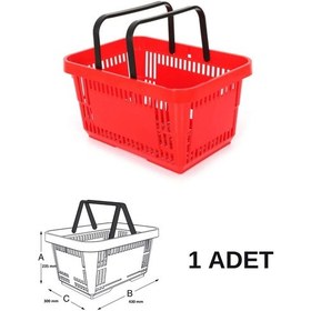 Resim 22 Litre Market Sepeti, Alışveriş Sepeti, Saplı Market Sepeti 
