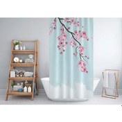 Resim Zethome Tropik Sakura Banyo Duş Perdesi Tek Kanat 1X180X200 Çok Renkli 