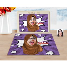 Resim Bk Gift Kişiye Özel Kadın Arapça Öğretmeni Karikatürlü 1000 Parça Profesyonel Puzzle-1 