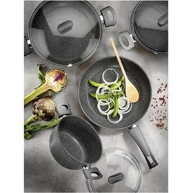Resim Aryıldız Granit 7 Parça Italy Grey Tencere Takımı 
