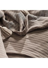 Resim Jakarlı Müslin Yatak Örtüsü Çift Kişilik Costa Vizon 