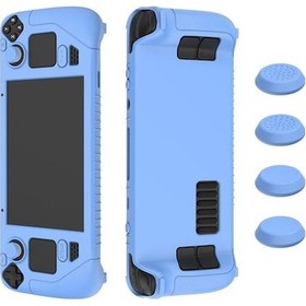 Resim Vkemall Steam Deck İçin Mavi Silikon Korumalı Kılıf - Toz Ve Kayma Engeli + 2 Tuş Takımı 