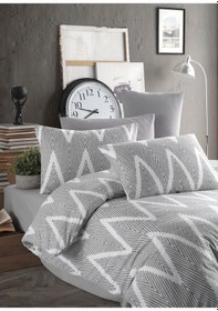 Resim Nevresim Seti Çift Kişilik Olivia Gri Gri 