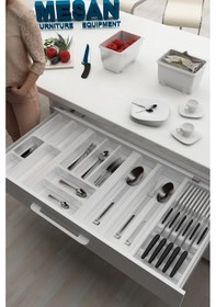 Resim Çekmece Içi Kaşıklık Ve Bıçaklık Düzenleyici Beyaz, 94x48 Yandan Ve Boydan 4cm Kesilebilir Beyaz 