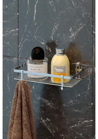 Resim Geseus Tek Katlı Kancalı Banyo Rafı Krom Es081 Çok Renkli 