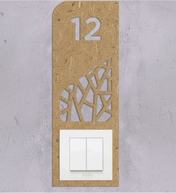 Resim PAŞAOĞLU PLEKSİ SİYAH Ahşap Dekoratif Daire Kapı Numarası Zil Priz Çerçevesi 