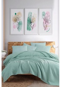 Resim Ecocel Pike Örtü Çift Kişilik 200x230cm Karde Mint Yeşili Mint Yeşili 