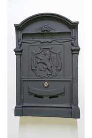 Resim USKUL DOKUM Döküm Posta Kutusu - Antrasit Aslanlı 