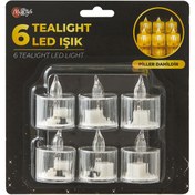 Resim Bood Dekoratif 6'lı Kristal Led Tealight Mum 